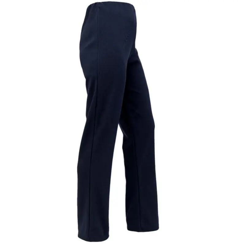 VINTAG WOMENS BOOTLEG TROUSERS LADIES STRETCH RIBBED PANTS PULL ON BOTTOMS Grey, Black, Navy and Brown Casual Comfort Fabric Fit Womenswear Elastic Formal High Waist 5