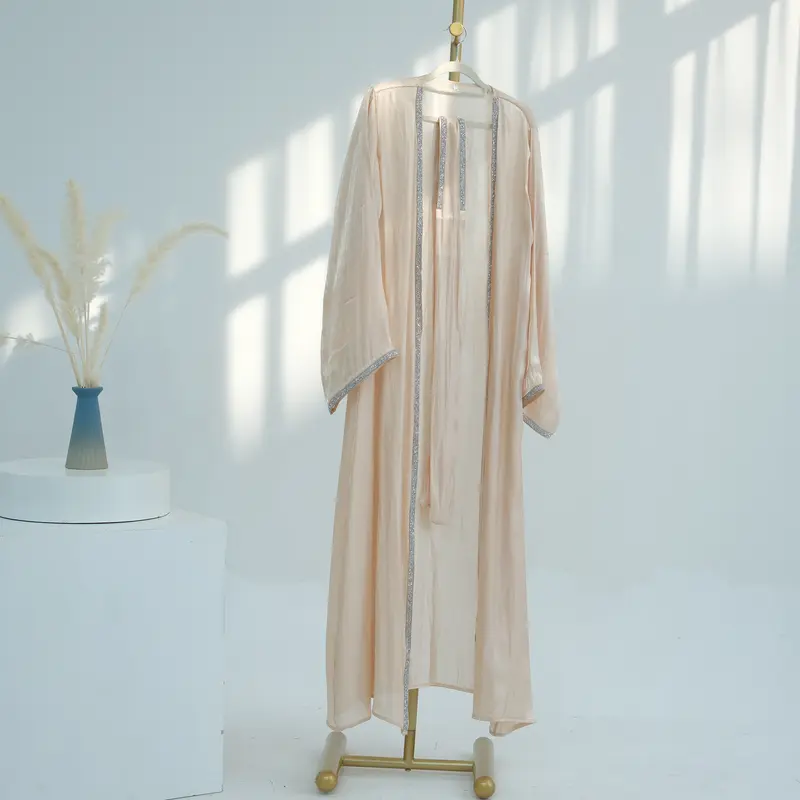 HASASERIES HS1183 1pcs Cardigan Solid Edge Robe Cardigan 5