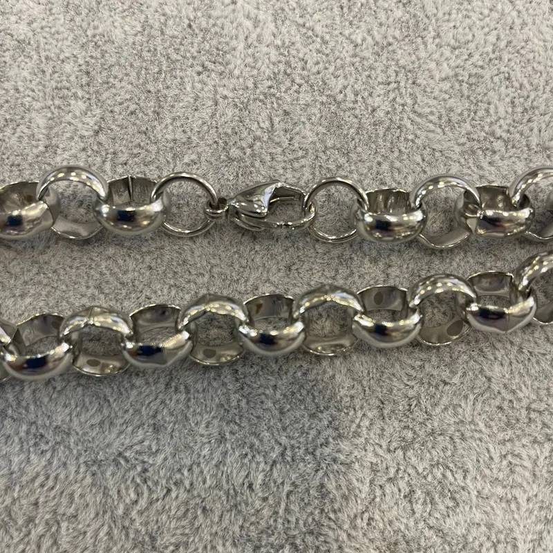 Stainless steel silver plated belcher bracelet 2