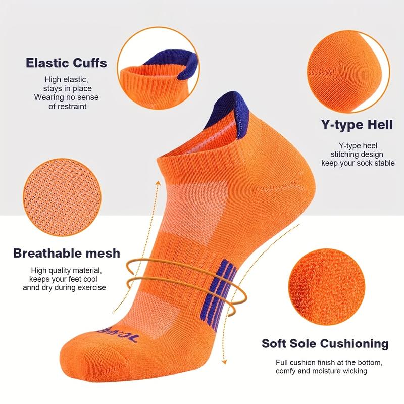 JOYNÉE Men'S Low-Cut Sports Socks with Cushioning for Running, Breathable And Comfortable, Available in a Pack of 6 Pairs in Various Colors. 3