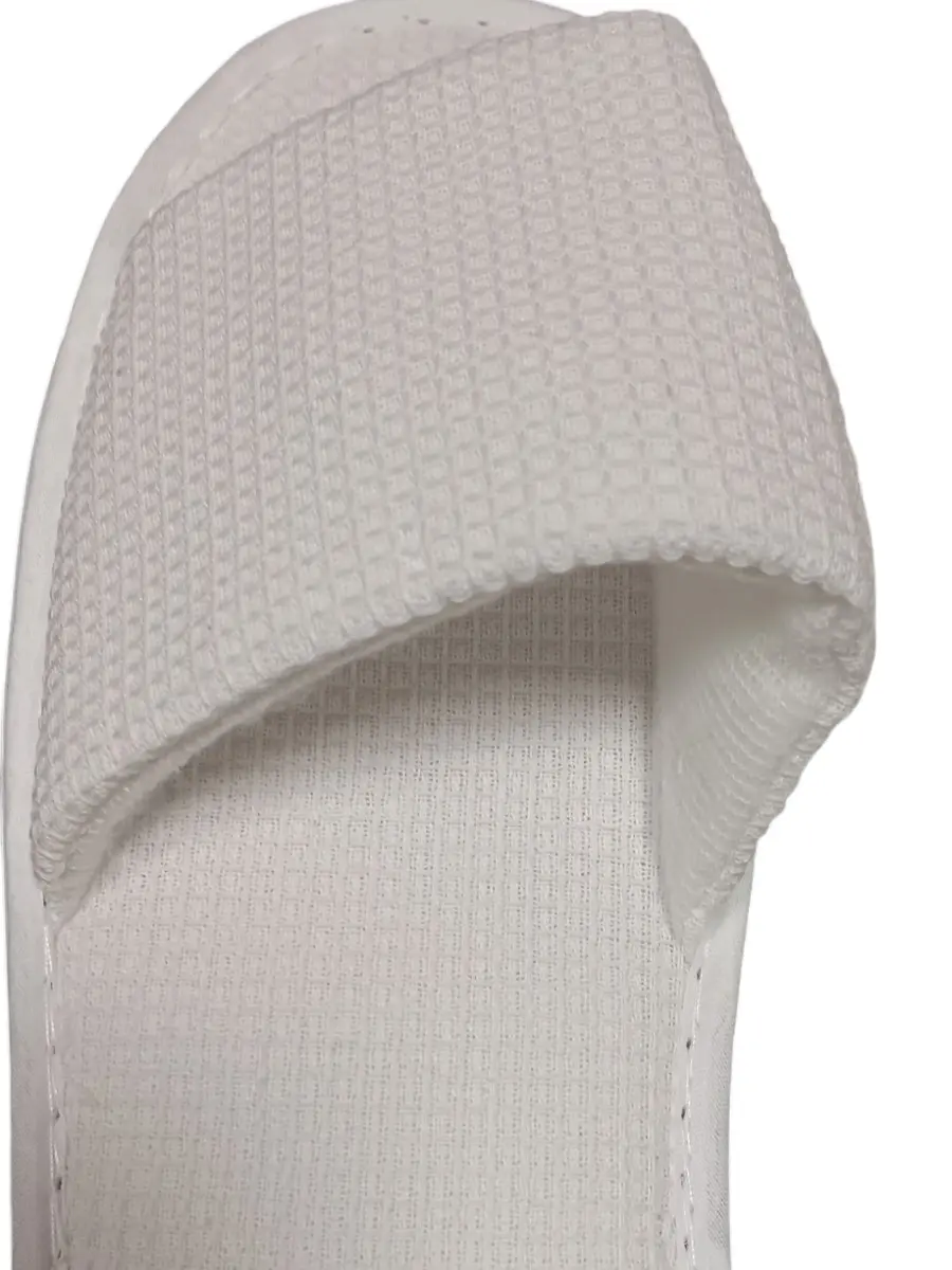 5 Pairs White Waffle Open Toe Slippers White Waffle Open Toe Slippers Hotel Spa Weekend House Warming Footwear  Slide Flipflop