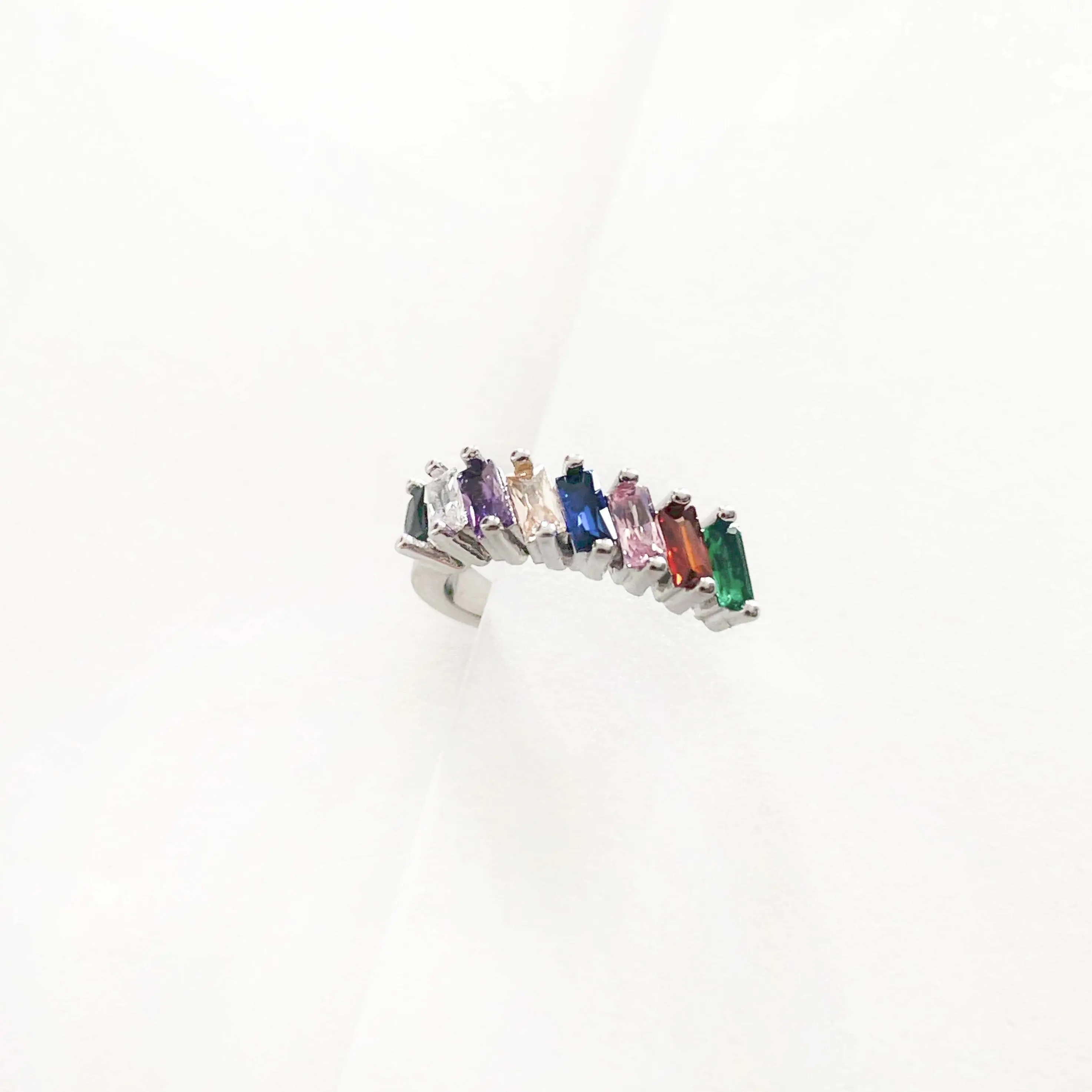 Melodie Silver Multi Jewelled Ear Cuff