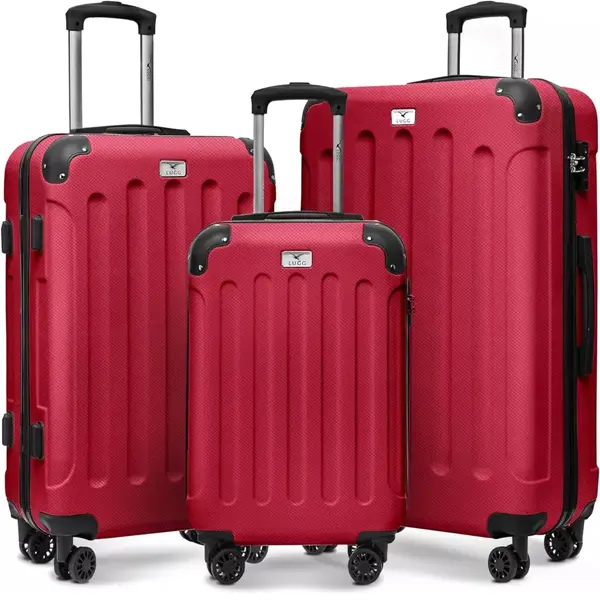 Lugg Travel Suitcase Set 20" 24" 28" Strong Lock Wheels & Handle Hard Shell