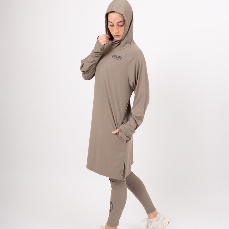 Stone Olive - Modest Activewear Hoodie 1