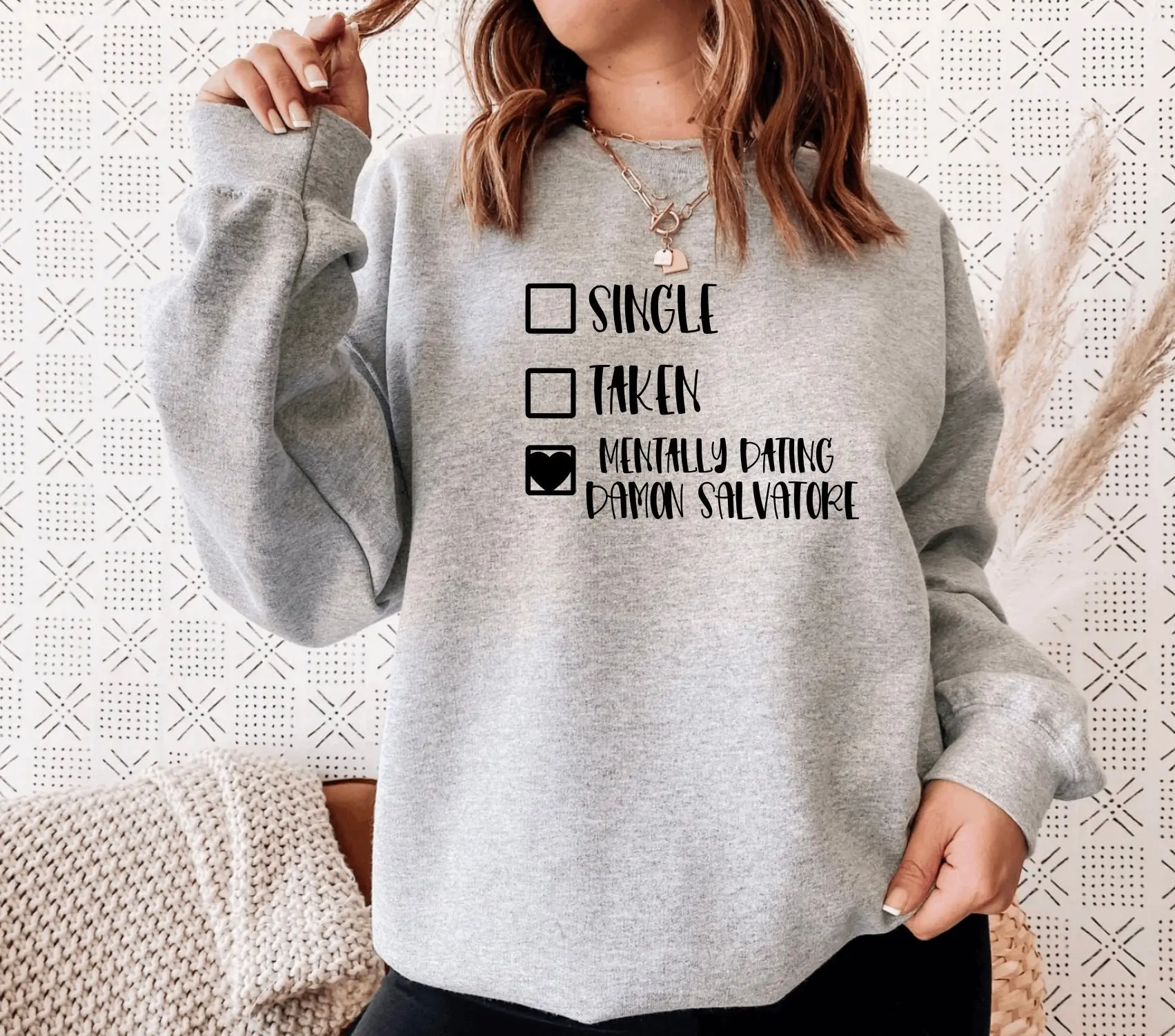 Comic con TVD vampire diaries inspired Sweat shirt the vampire diaries Sweatshirt Salvatore brothers Damon Salvatore Stefan salvatore 5