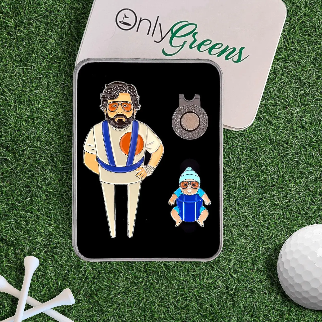 Divot/Pitch Repair Tool and Ball Marker Set - Alan & Baby Carlos