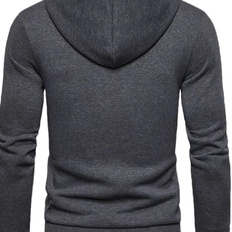 Men's Plain Fleece Lined Hoodie for All Weather - Quality Fabric - Sweaters, Menswear Stylish Day Pullover Tops Outdoor Small Underwear 5