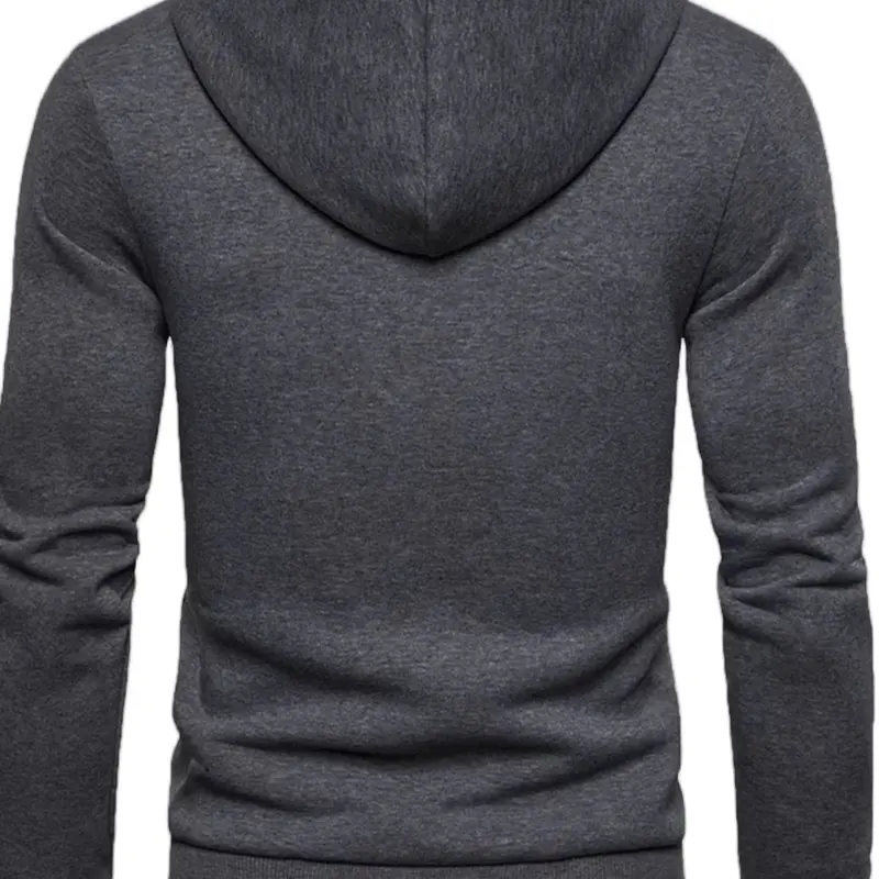 Men's Plain Fleece Lined Hoodie for All Weather - Quality Fabric - Sweaters, Menswear Stylish Day Pullover Tops Outdoor Small Underwear 5
