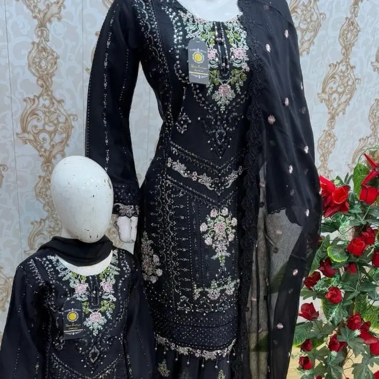 Sharara mother and daughter chiffon collection - 3 piece