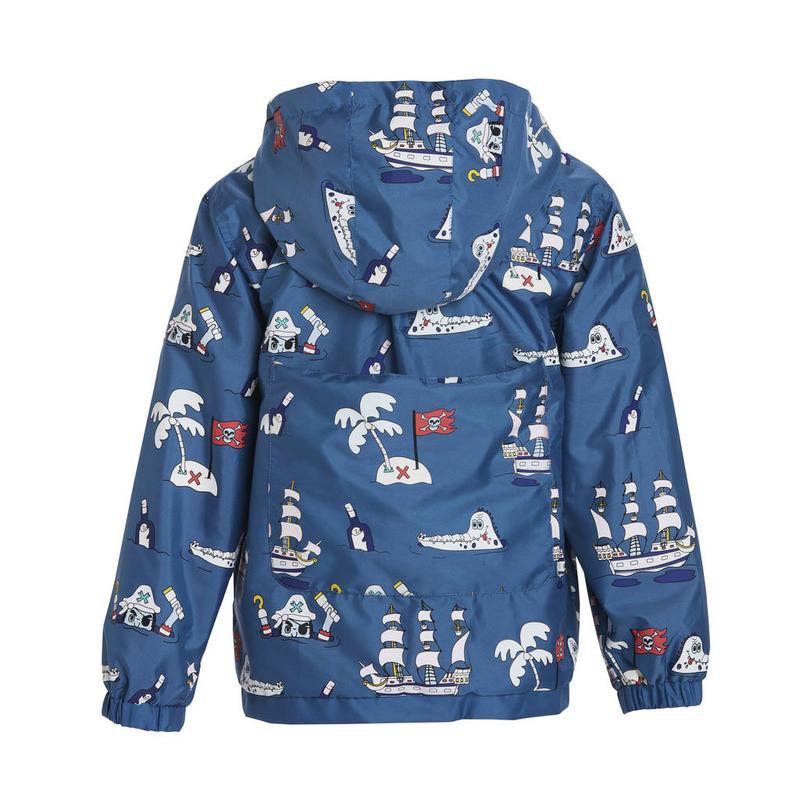 Boys Pirate Colour Changing Raincoat Jacket Coat Children Kids Reusable Blue 2