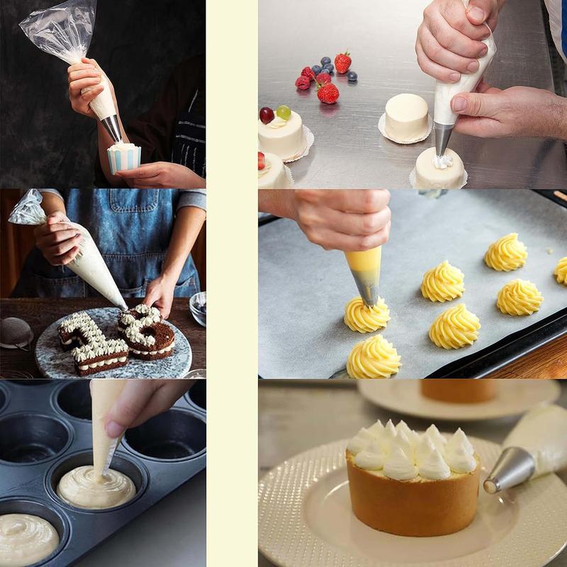 Uwish 110 Pcs 12-Inch Thick Disposable Piping Bags for Effortless Cake, Pie, and Cookie Decorating - Bakeware 3