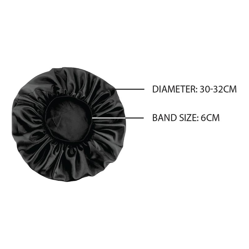 MR Great Quality Kids Silky Satin Day & Night Bonnet Cap Extra Large | Silk Satin Bonnet, Soft Sleep Cap, Hair Wrap for Sleeping, Bonnet Cap, Bonnet for Kids, Hat, Hair Care, Gifts, Comfortable Elastic Head Cover for Curly & All Hair Types Black - 7120 2