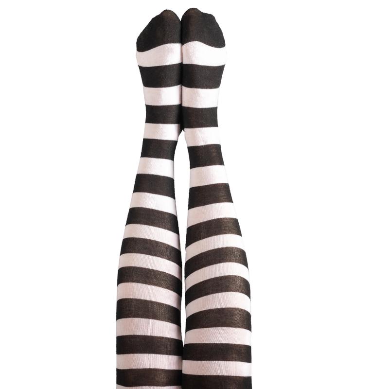 Womens Colourful Funky Striped Tights - Football, Fancy Dress, Party, Halloween, Christmas -  UK Size 6-12 2
