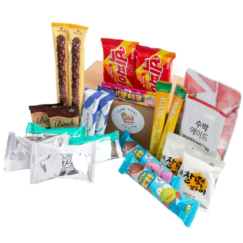 Yum Yum Korean Cake Biscuit Coffee and Savoury Snack Set for Two | Gift for a Couple | Asian Food Sharing Box | K-Drama Gift 2