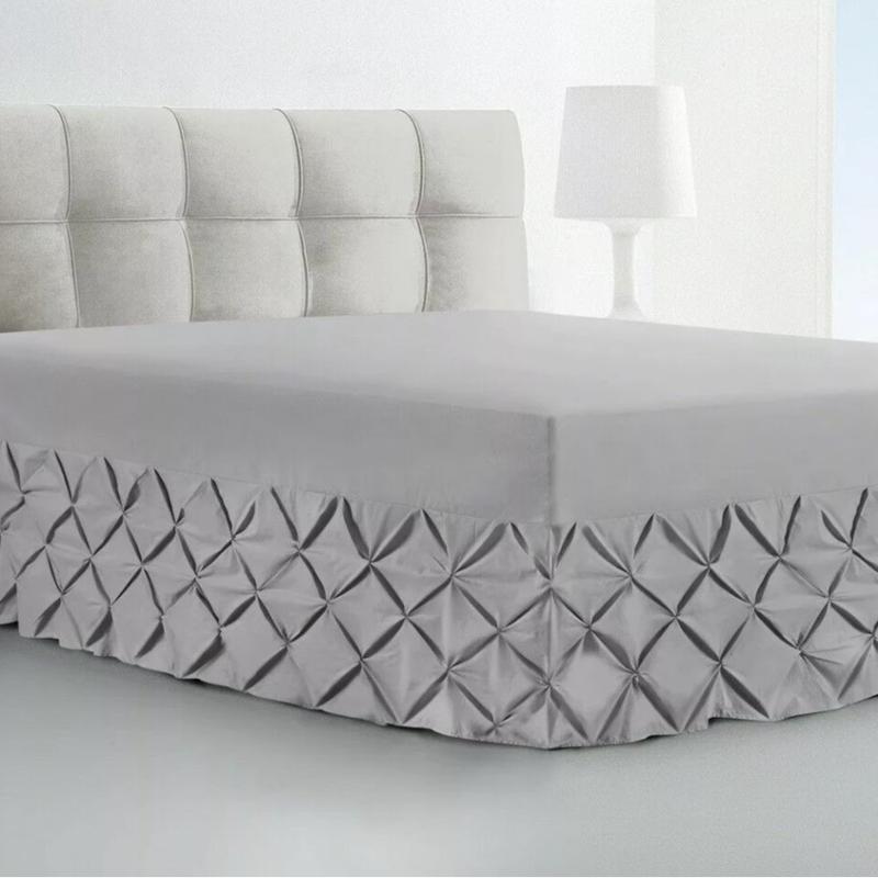 Luxury Pintuck Extra Deep Fitted Valance Sheet 100% Egyptian Cotton 200 Thread Count Single Size Bed Sheets 1