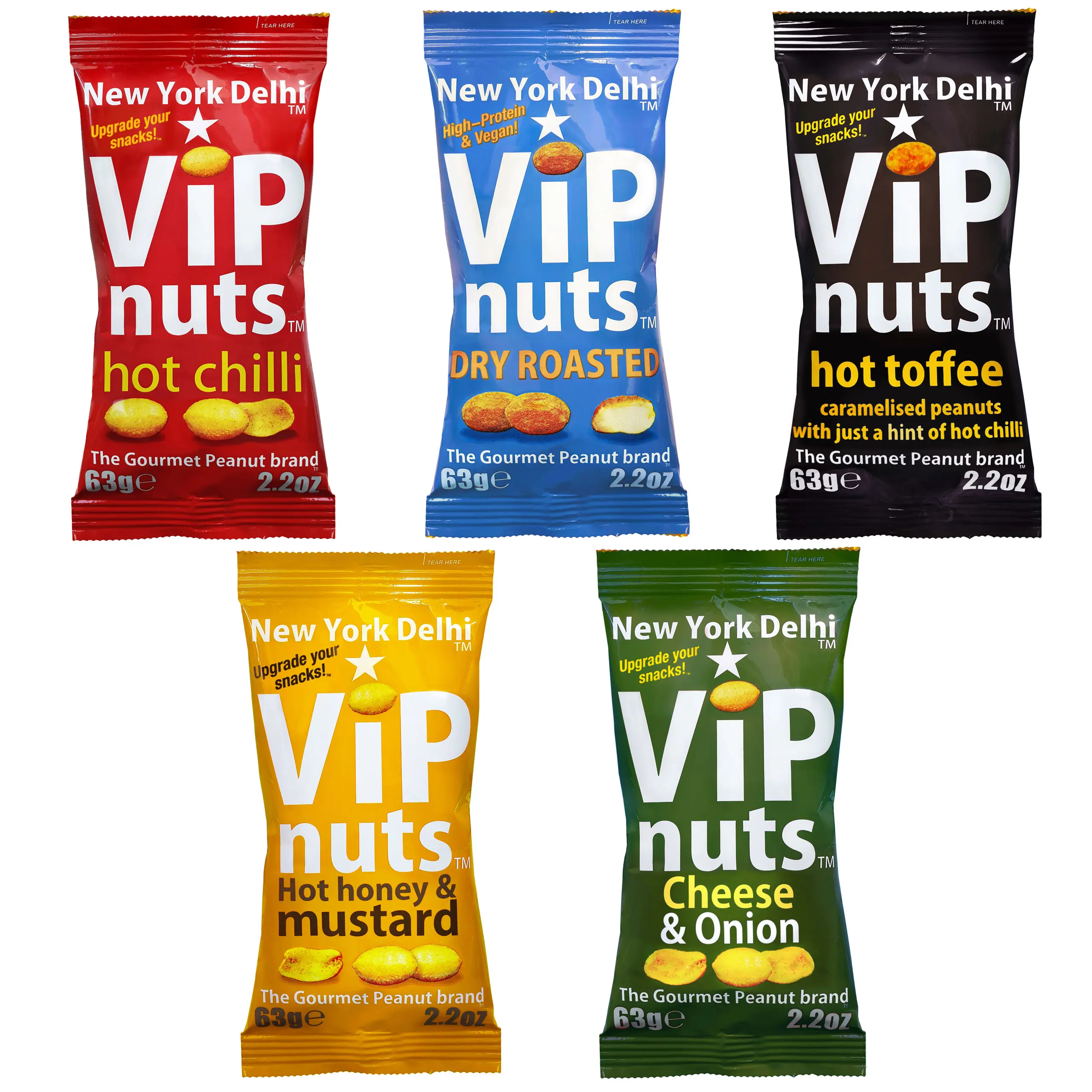 ViPnuts Fab 5 Selection Box (5 x 63g) peanut snacks pub favourites high protein