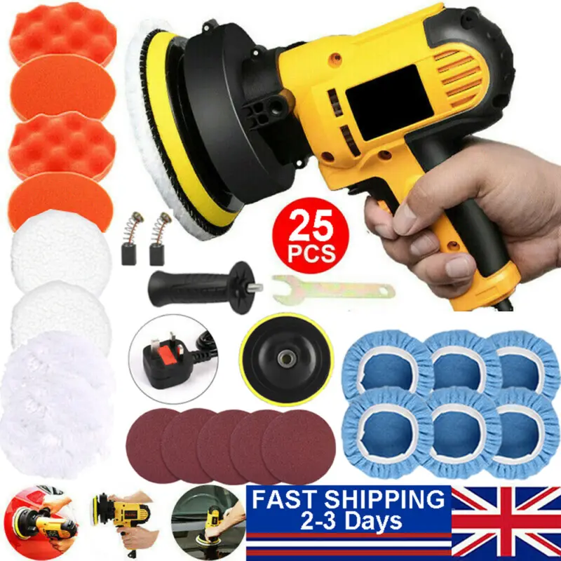 5" Rotary Electric Car Power Polisher Buffer Sander Polishing Machine Wax Pads 0