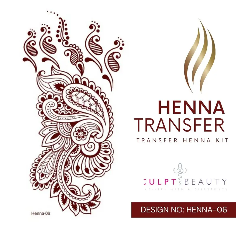 Temporary Henna Transfer Sticker Tattoo - double design henna tattoo cone 7