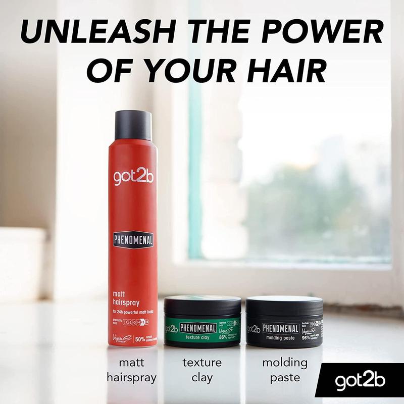 got2b PhenoMENal Finishing Hairspray, Strong Hold for Fuller Hair, Natural Finish, Vegan, Silicone Free 200 ml, 3 Pack 1