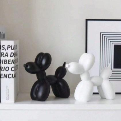 "1pc Handmade Resin Balloon Dog Statue Ornament | Cute White Animal Sculpture for Home Decoration | Perfect for Valentine's Day & Birthday Gifts" Minimalist Minimalist 1