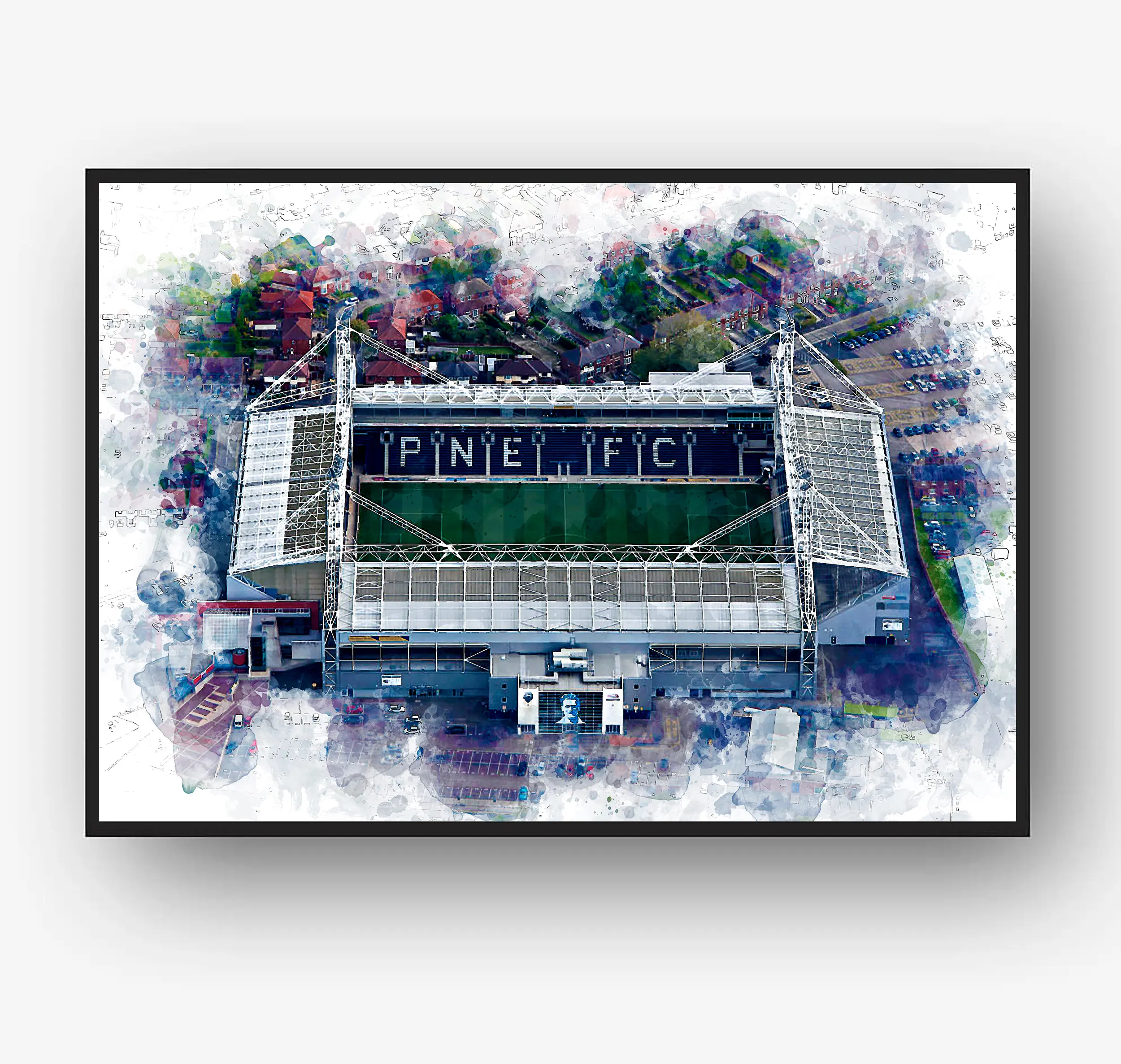 Preston North End - Deepdale Stadium - Wall Art Sketch/Paint Print - Various Sizes! Decor Gift