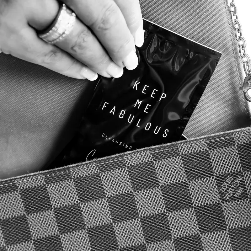 Keep Me Fabulous cleansing wipes for luxury handbags, shoes, luggage and accessories. 5