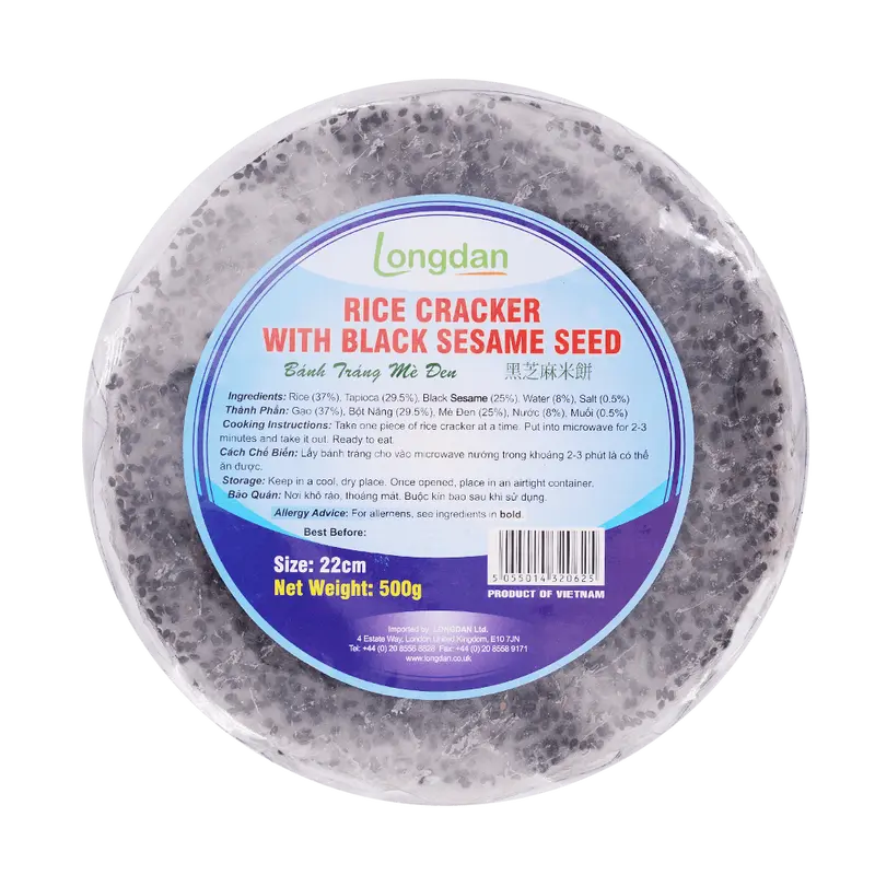 Longdan Rice Cracker With Black Sesame 22cm 500g (TikTok) 0