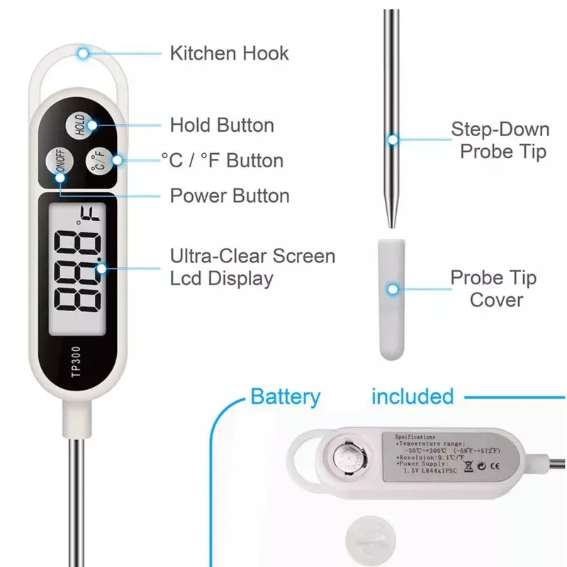 Meat Food Thermometer Digital Temperature Probe Cooking Jam Sugar BBQ Turkey 7