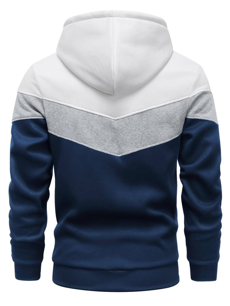 Product Introduction of Men's Color Block Hoodie - Casual Graphic Design Pullover with Kangaroo Pocket for Winter and Fall Streetwear - Great Gift Idea 2