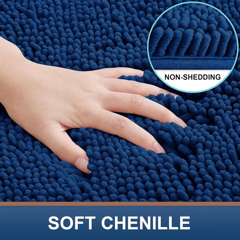 Moonlight Bedding Bath Mats Non Slip Anti Mould – Chenille Shower Mats Machine Washable Bathroom Mats Super Absorbent Extra Soft Fluffy Bathmats Cosy Nature 6