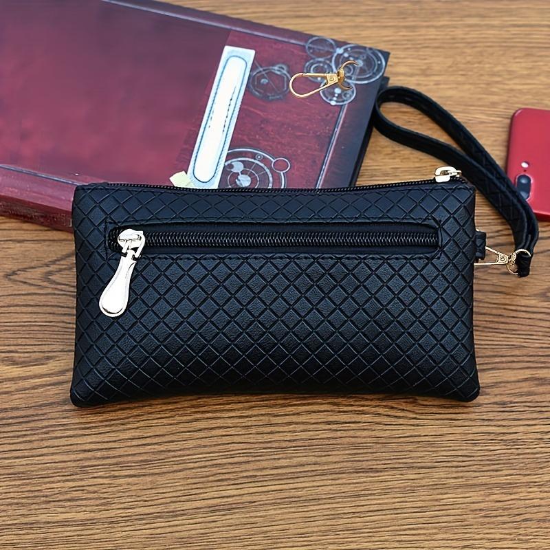 Product Introduction of Women's Argyle Quilted Clutch Bag, Multi Zipper Wristlet Bag For Phone & Coin, Fashion Handbag 2