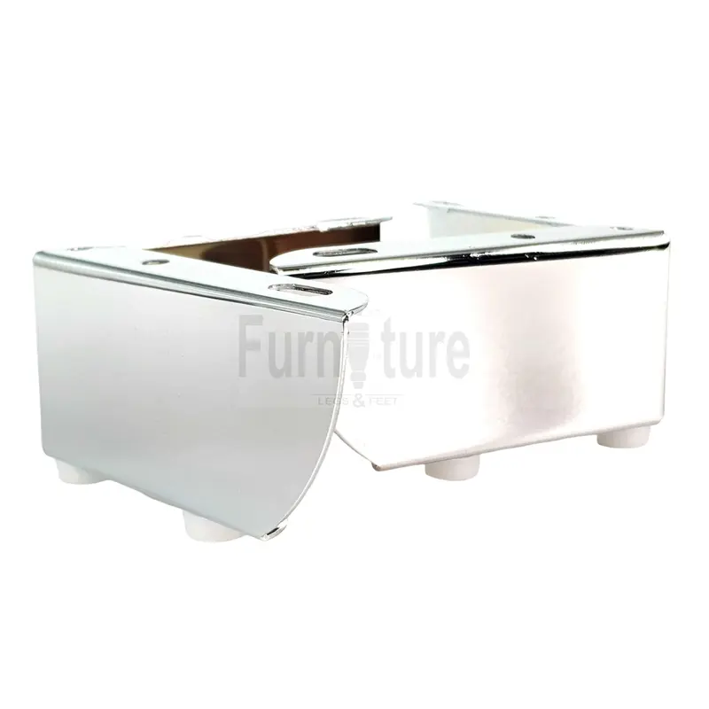 4 Chrome Furniture Legs Metal Feet 50mm High Sofa Chair Cabinets Stools Beds 8