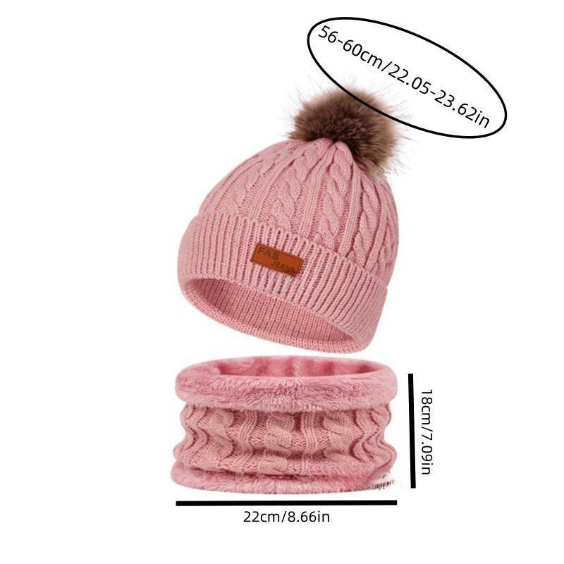 Festive Winter Knit Hat Set with Pom Pom, 3-in-1 Warmth Bundle: Thick Hat, Scarf, and Touchscreen Gloves for Ladies - Perfect for Cold Weather Outings 8