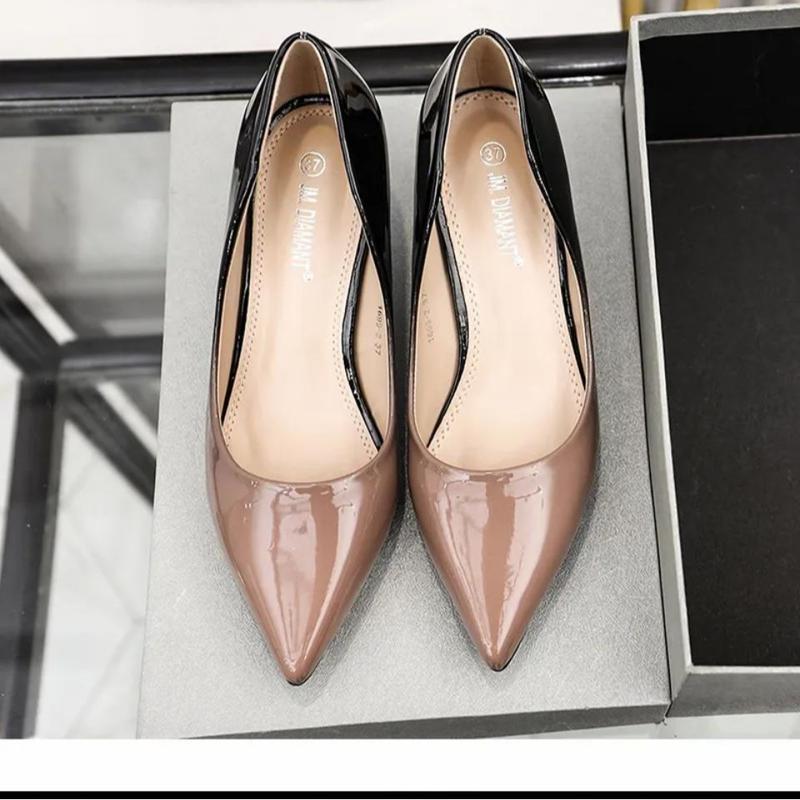 Stylish Patent Ombre Heels for Parties and Everyday Wear - Slip-On Design 2
