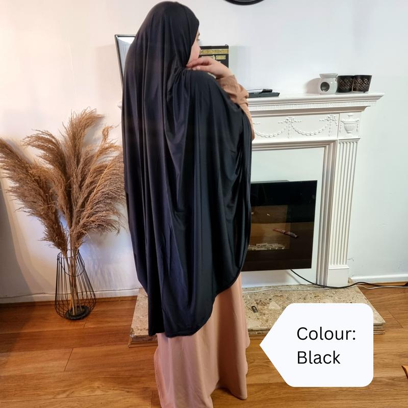 Yaqeen XL Lycra Khimar for Modest Fashion | Stretchy Full Coverage Hijab | Plus Size Friendly Islamic Khimar | Soft Lycra Khimar in Multiple Colours | Hijab Style for Women | Modest Wear Outfit | Comfortable Daily Wear Khimar | Islamic Clothing for Women 9