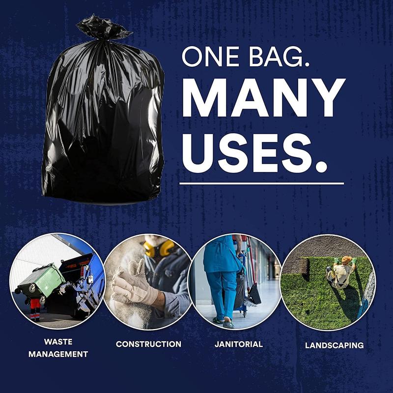 Wirestar Hub 100 Black Bin Bags – 100 Litre Heavy Duty Bin Liners - 100% Recycled - 140 Gauge, 35 Micron – Super Strong Refuse Sacks of Size (82 x 86 cm / 820 x 860 mm) Pack 2