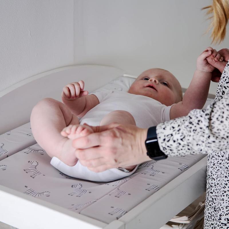 Red Kite Changing Mat Tree Tops. Unisex Baby Changing Mat (74 x 48 x 3.5cm) with Animal Pattern Design and Raised Padded Edges (White/Grey Zebra Design) 2
