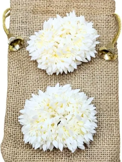 Wedding Gajra, Scrunchie Gajra Bracelet, Hand Gajra, Indian Wedding Floral Jewelry Gajra, Mogra Gajra, Elastic Gajra for Hair 6