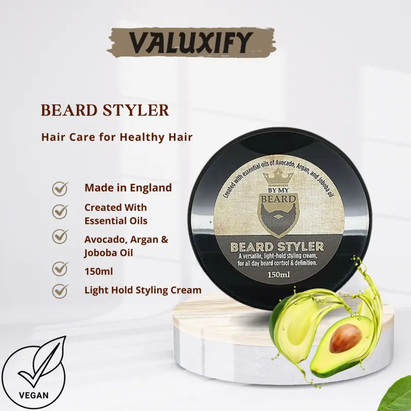 Valuxify Men's Ultimate Beard Grooming Kit with Shampoo, Beard Oil, Conditioner, Styler, and Wooden Comb - Haircare Comfort 6