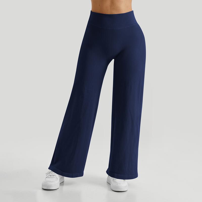 Mooslover UK Women Casual High-Waisted Wide Leg Straight Pants Breathable Trousers 9