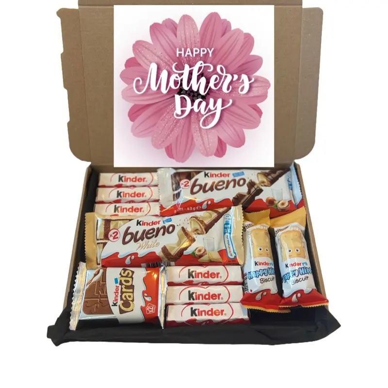 Kinder chocolate hamper gift box. Kinder bueno, happy hippos, kinder chocolate. Perfect gift for birthdays, Mother’s Day, Father’s Day, anniversary and any other occasion. Gift box Presents Chocolate  Kinder bueno Mother’s Day Happy birthday Anniversary 4