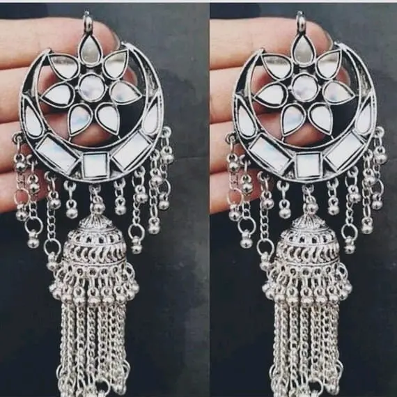 Mirror Jumka  Earrings For Women. Oxidised jewellery(55) 2