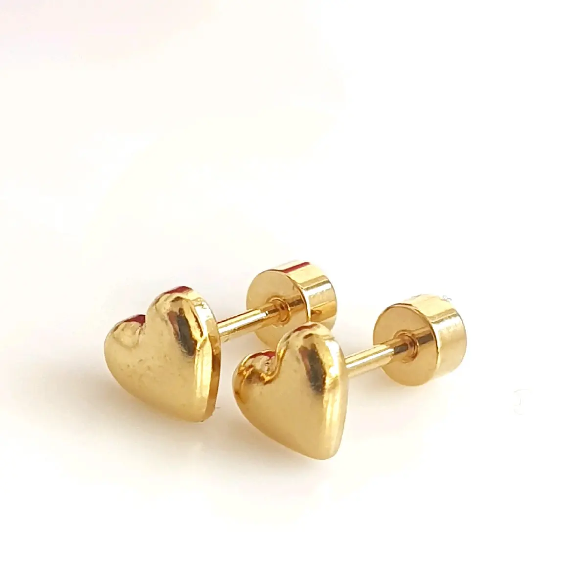 18k Gold Plated Small Heart Studs Earrings