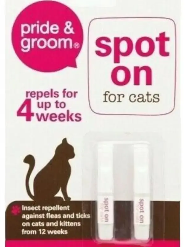Pride Pack Of 2 Spot On For Cats and Kittens Flea & Tick Treatment Repellent