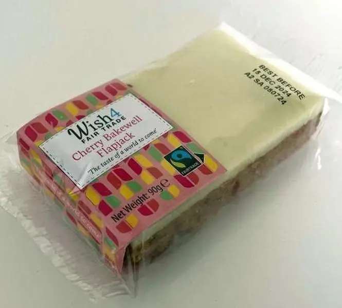 Wish4 Fairtrade Cherry Bakewell Flapjacks 90g x24  Chocolate