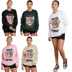 Women Wild Thang Tiger Print Sweatshirt Ladies Oversized Sweater Jumper Top UK Size S-XXL Womenswear Hoodie Long Sleeve Underwear Lady