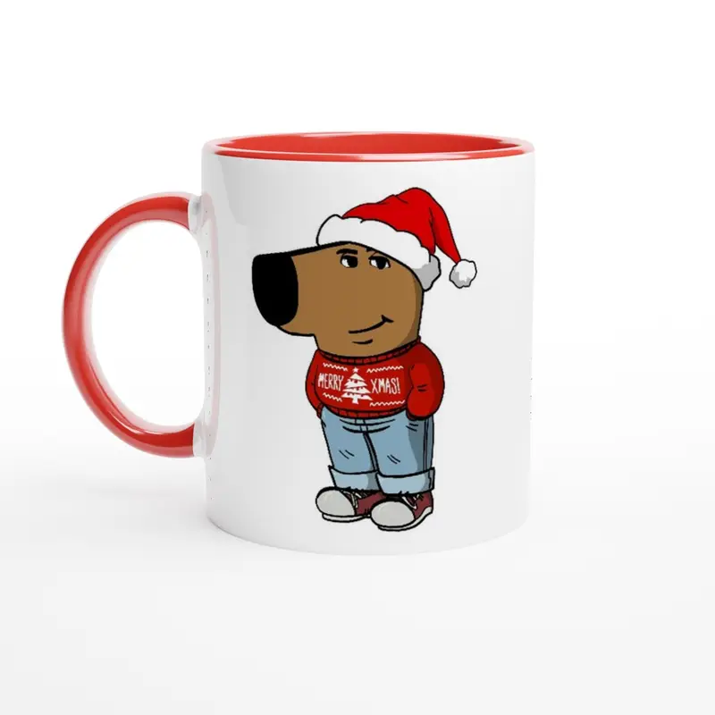 Chill Guy Christmas Mug - Viral Meme Design with Santa Hat - Festive and Funny 11oz Ceramic Mug" Cup Coffee Drinkware Glossy Printed 0