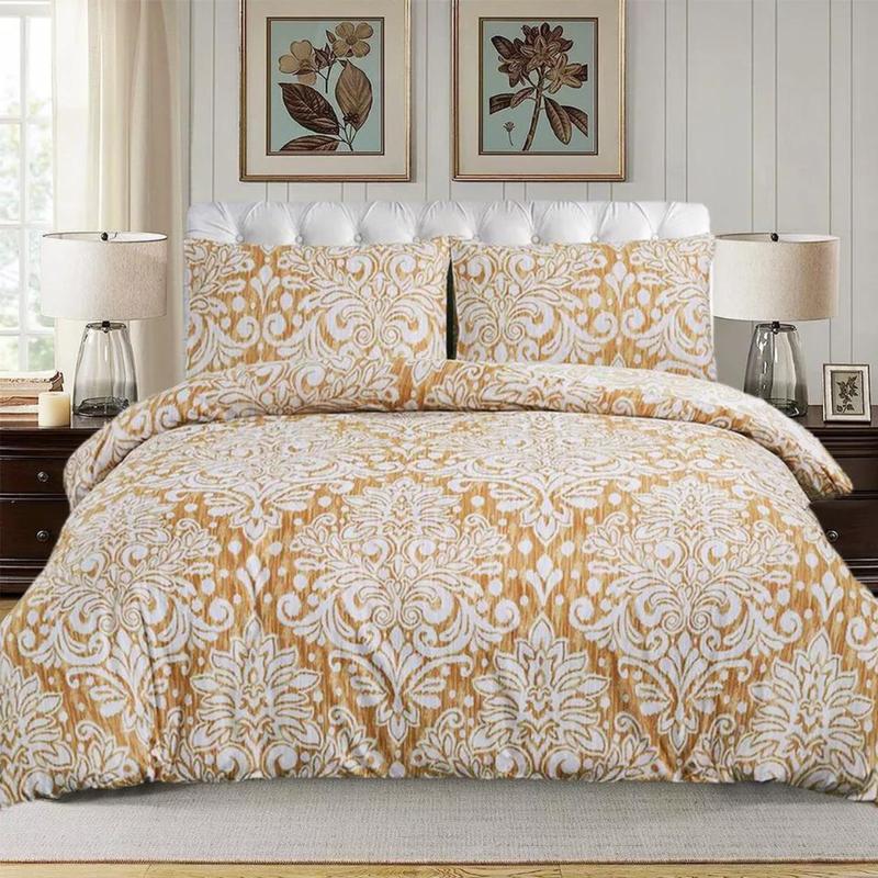 Rich Cotton 3PCS Bedding Set Single Double King Size Duvet Quilt Cover Set Multicolored soft duvet set grey white black breathable duvet covers durable printed duvet sets machine wash bedset anti-drop super king fade resistant pumpkin bedding set 3