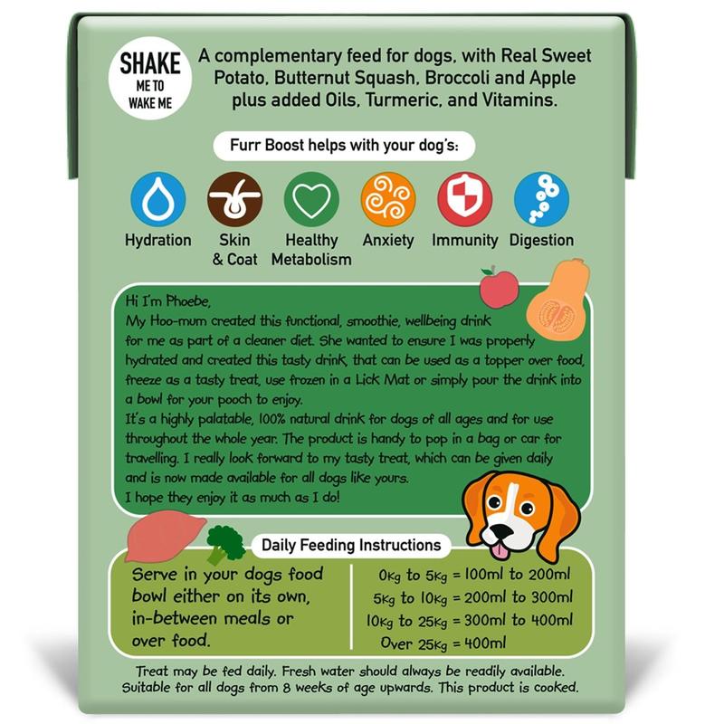 Plant Based Vegan Furr Boost Dog Hydration Drink 400ml | Completely Natural Oral Rehydration for Dogs & Puppies | No Additives or Preservatives | More Benefits than a Bone Broth 1