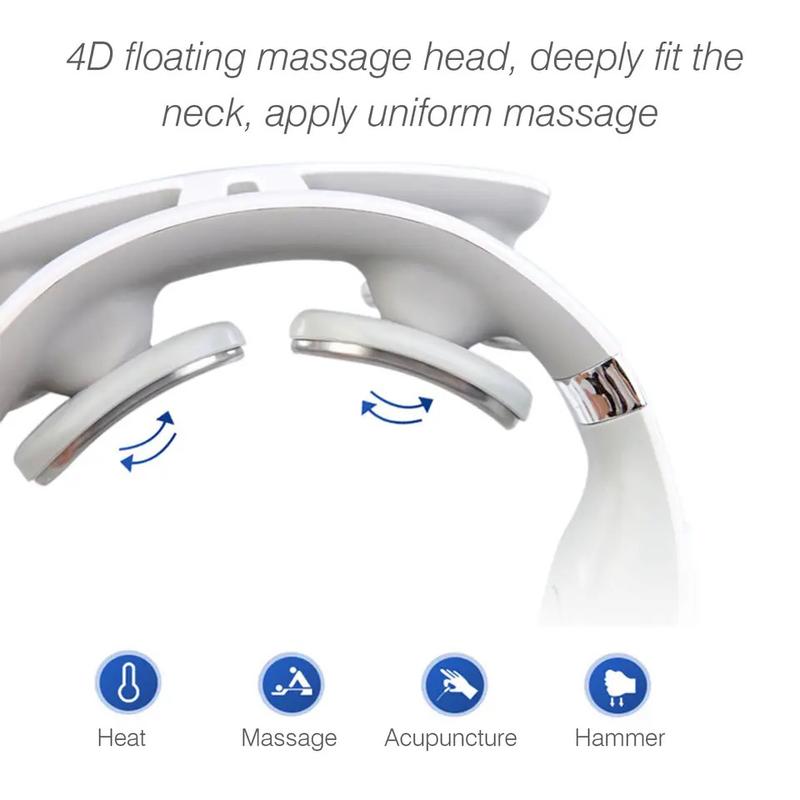 Product Introduction of Electric Massager for Neck Shoulder Pain Relief USB Neck Massager Relax Muscles Floating 4 Heads Heating Massager 9